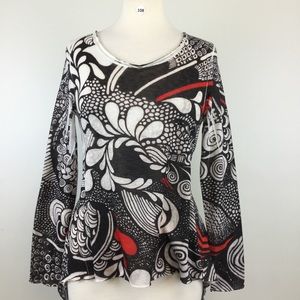 Citi Life Multi Black/White Blouse Size S